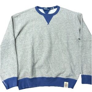 Polo Ralph Lauren Gray and Blue Crewneck Sweater Large